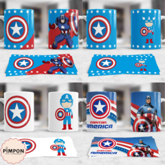 Plantillas Para Sublimar Tazas - Capitan America - comprar online