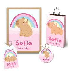 Kit personalizado para impressão - capivara rosa - comprar online