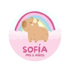 printable banner 1.20 meters pink rainbow capybara - buy online