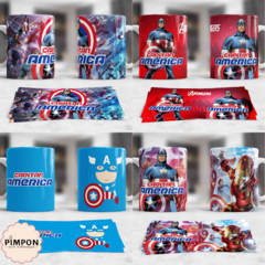 Plantillas Para Sublimar Tazas - Capitan America - pimpon