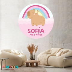 printable banner 1.20 meters pink rainbow capybara on internet