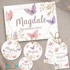 Kit imprimible textos editables - mariposas - tienda online