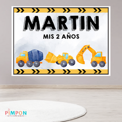 Banner imprimible digital 2 x 1.5 mts - VEHICULOS DE CONSTRUCCION MOD. 01