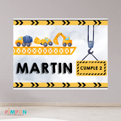 Banner imprimible digital 2 x 1.5 mts - VEHICULOS DE CONSTRUCCION MOD. 02