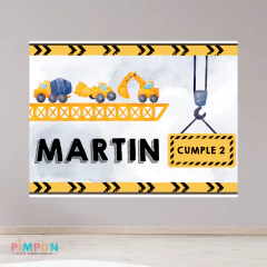 Banner imprimible digital 2 x 1.5 mts - VEHICULOS DE CONSTRUCCION MOD. 02