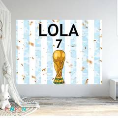 Banner imprimible digital 2 x 1.5 mts - COPA DEL MUNDO - ARGENTINA CAMPEON MUNDIAL 2022