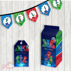 Kit imprimible textos editables - heroes en pijamas en internet