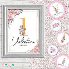 Kit imprimible textos editables - Flores shabby chic - comprar online