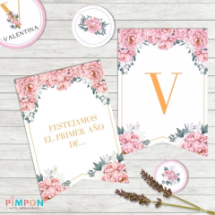 Kit imprimible textos editables - Flores shabby chic na internet