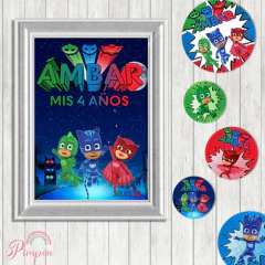 Kit imprimible textos editables - heroes en pijamas - comprar online