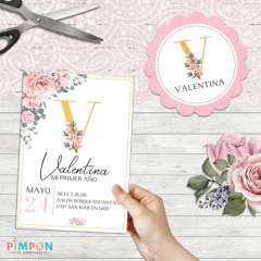 Kit imprimible textos editables - Flores shabby chic - pimpon