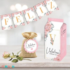 Imagem do Kit imprimible textos editables - Flores shabby chic