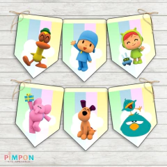 Kit imprimible textos editables - Pocoyo - loja online
