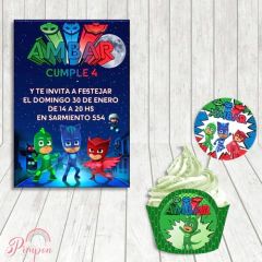 Kit imprimible textos editables - heroes en pijamas