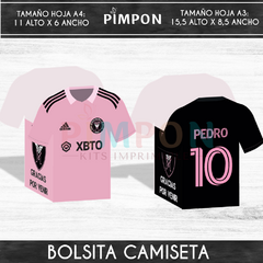 Kit imprimible personalizado bolsita golosinera - bolsa camiseta - inter miami