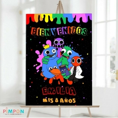 Kit imprimible textos editables - Rainbow Friends - comprar online