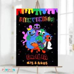 Kit imprimible textos editables - Rainbow Friends - comprar online