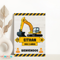 Kit imprimible textos editables - Contruccion - Excavadora - comprar online