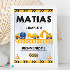 Kit imprimible textos editables - Construccion