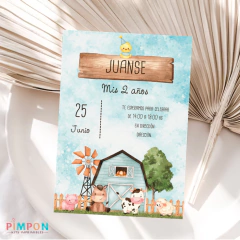 Kit imprimible textos editables - Granja acuarela (turquesa) - comprar online