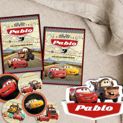 Kit imprimible textos editables - Cars - loja online