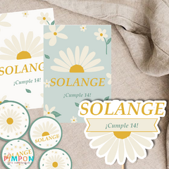 Kit imprimible textos editables - Margaritas mod. 02