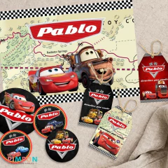 Kit imprimible textos editables - Cars