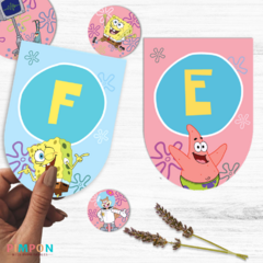 Kit imprimible personalizado - Bob esponja (rosa) - online store