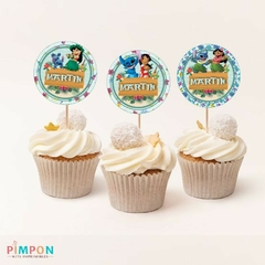 Kit imprimible personalizado - Lilo y Stitch (celeste) - pimpon