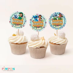 Kit imprimible personalizado - Lilo y Stitch (celeste) - pimpon