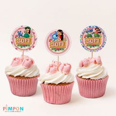 Kit imprimible textos editables - Lilo y Stitch (rosa) - pimpon