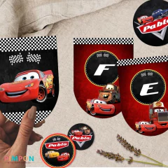 Imagem do Kit imprimible textos editables - Cars