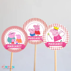 Kit imprimible textos editables - Peppa Pig - pimpon