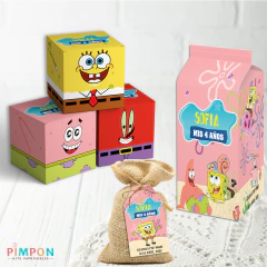 Kit imprimible textos editables - Bob esponja (rosa) - buy online