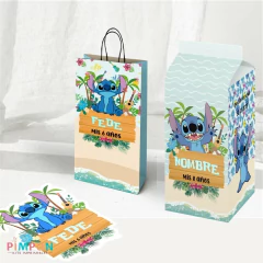 Kit imprimible personalizado - Stitch (celeste) - online store