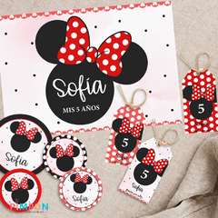 Imagen de Kit imprimible personalizado - minnie mouse rojo