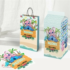 Image of Kit imprimible personalizado - Stitch y Angel (celeste)