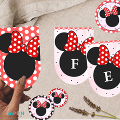 Kit imprimible personalizado - minnie mouse rojo