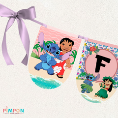Image of Kit imprimible textos editables - Lilo y Stitch (rosa)