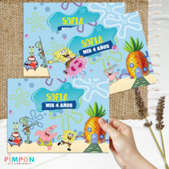 Kit imprimible personalizado - Bob esponja - pimpon