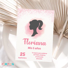 Kit imprimible textos editables - Barbie Silueta en internet