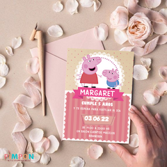 Kit imprimible personalizado - Peppa y George Pig (rosa) on internet
