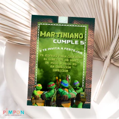 Kit imprimible textos editables - Tortugas Ninja en internet