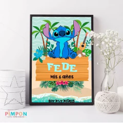 Kit imprimible personalizado - Stitch (celeste)