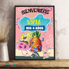 Kit imprimible textos editables - Bob esponja (rosa) na internet