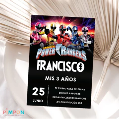 Kit imprimible textos editables - Power Ranger - Ninja Steel