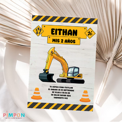 Kit imprimible textos editables - Contruccion - Excavadora en internet