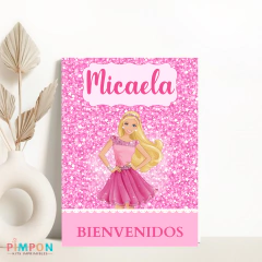 Kit imprimible textos editables - Barbie en internet