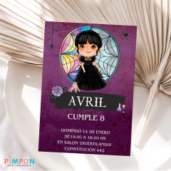 Kit imprimible textos editables - Merlina Addams en internet