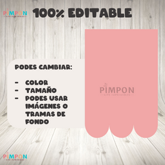 PACK 6 MOLDES EDITABLES BANDERINES / PENNANT / GALHARDETE - comprar online